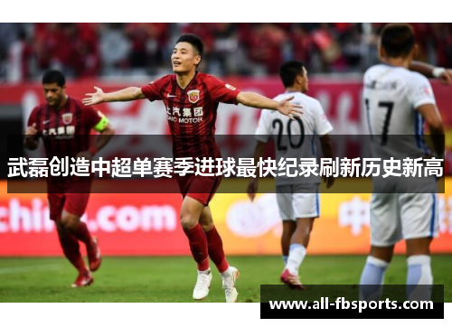 武磊创造中超单赛季进球最快纪录刷新历史新高